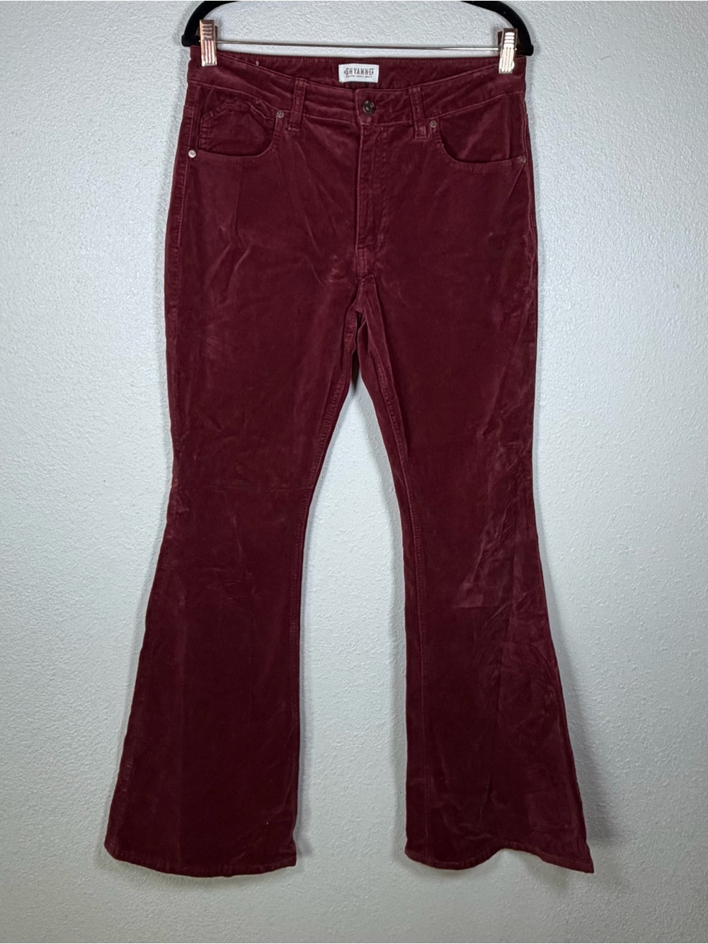 Women’s 31 Shyanne Rust High Rise Velvet Flare Jeans Western Festival Cowgirl